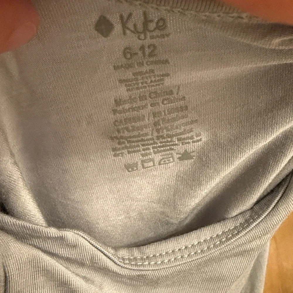 Kyte Baby Storm Gray Bamboo Bodysuit Size 6-12M Short Sleeve